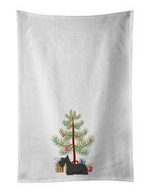 NEW Scottish Terrier Christmas Tree Kitchen Towel Set of 2 White Dish Towels Decorative Bathroom Hand towel for Hand, Face, Hair, Yoga, Tea, Dish